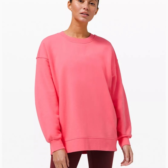 lululemon athletica Tops - Lululemon Perfectly Oversized Crew * Guava Pink
